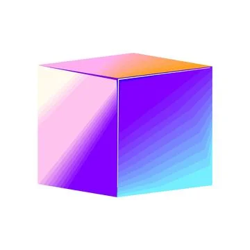 Abstract 3d cube with vibrant gradient colors Illustrazione stock