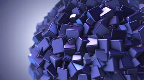 Abstract 3d cubes background in spherical shape Ilustración de archivo