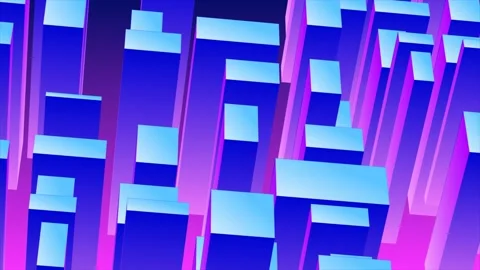 Abstract 3d cubes rectangles blue gradient in the form of a big city with s.. Vidéo 234137337
