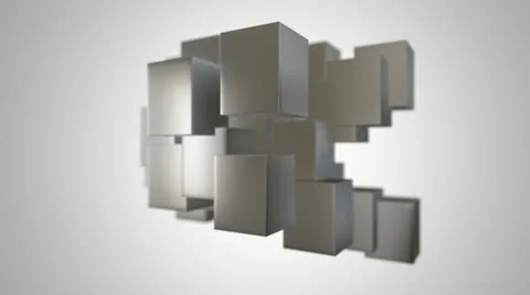 Abstract 3d cubes rotating Stock Footage