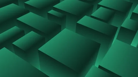 Abstract 3d cubes smart city green background. Video stock 288986863