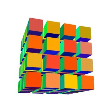 Abstract 3d cubes.  Vector colorful illustration. Иллюстрация