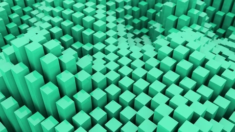 Abstract 3D cubes waves background animation. Creative shapes objects 4k looping Stock Footage 106715336