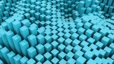 Abstract 3D cubes waves background animation. Creative shapes objects 4k looping Stock Footage 106715399