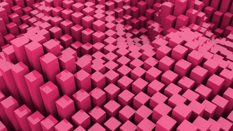 Abstract 3D cubes waves background animation. Creative shapes objects 4k looping Stock Footage 106715581