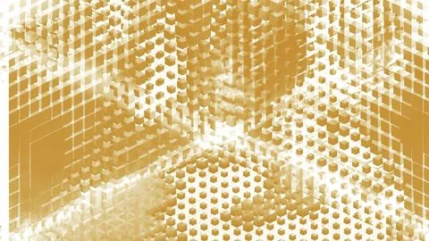 Abstract 3d cubic textile pattern waving randomly. Motion. Geometric background Illustrazione stock