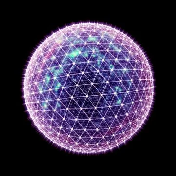Abstract 3d cyberspace ball Stock Illustration