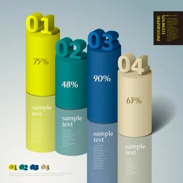 Abstract 3d cylinder infographics Stock Illustration
