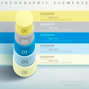 Abstract 3d cylinder tower chart infographics Stock Illustration