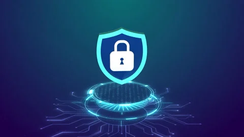 Abstract 3d Data protection Cyber Security Privacy. Business Technology Concept Vidéo 156517244