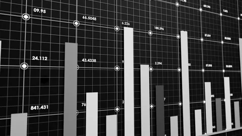 Abstract 3D data visualization with bars and floating numbers Vidéo 348020087