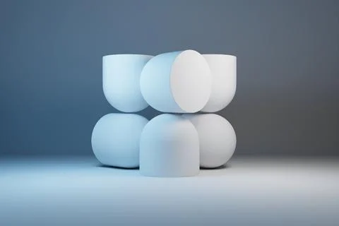 Abstract 3d design against colored background. Smooth shape 3d rendering unde Stock Illustration