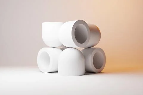 Abstract 3d design against colored background. Smooth shape 3d rendering unde Stock Photos