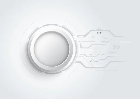 Abstract 3D design background with technology dot and line circuit board text Stock Illustration