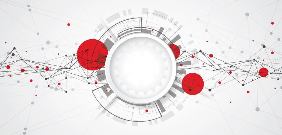 Abstract 3d design background with technology dot and line circuit board Stock Illustration