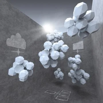 Abstract 3d design for cloud networking computer Stock-Illustration