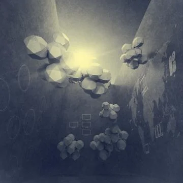 Abstract 3d design for cloud networking computer concept Illustrazione stock