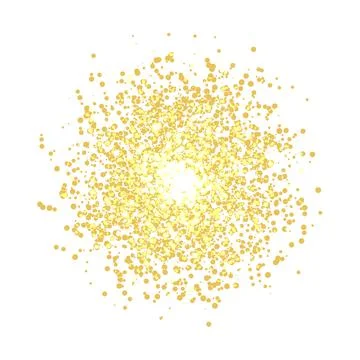 Abstract 3d design element, emblem. Different gold lights dots on white Ilustración de archivo