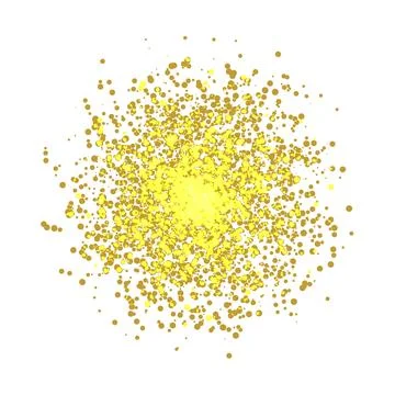Abstract 3d design element, emblem. Different gold lights dots on white Ilustración de archivo
