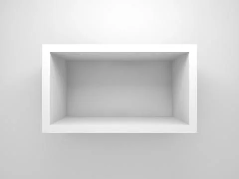 Abstract 3d design element, empty rectangle white shelf Stock Illustration