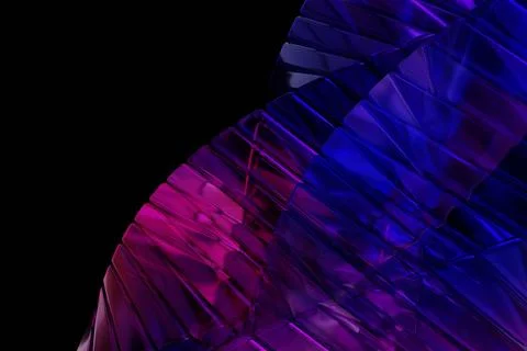 Abstract 3D design featuring interlocking, vibrant purple and blue geometri.. Stock Illustration