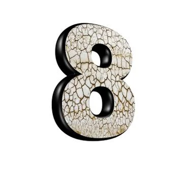 Abstract 3d digit with dry ground texture - 8 Illustrazione stock