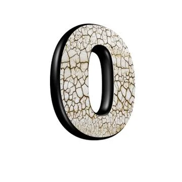 Abstract 3d digit with dry ground texture - 0 Stock-Illustration