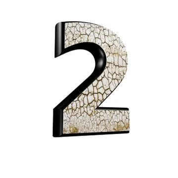 Abstract 3d digit with dry ground texture - 2 Stock Illustration