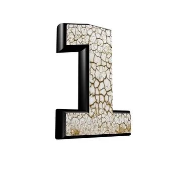 Abstract 3d digit with dry ground texture - 1 Stock-Illustration