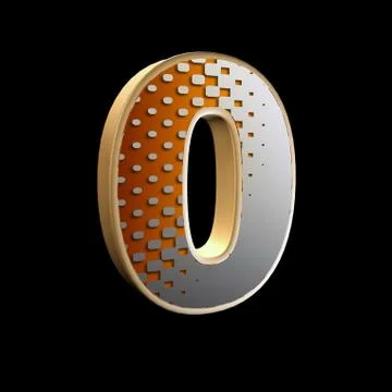 Abstract 3d digit with halftone texture - 0 Stock-Illustration