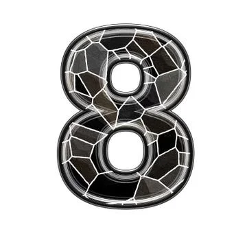 Abstract 3d digit with stone wall texture - 8 Stock Illustration
