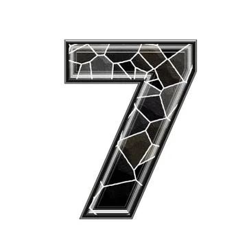 Abstract 3d digit with stone wall texture - 7 Stock Illustration