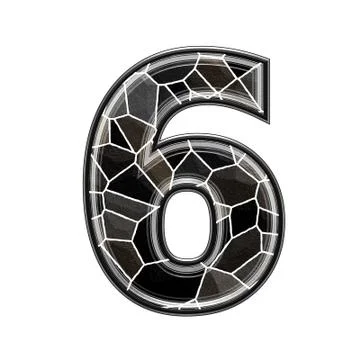 Abstract 3d digit with stone wall texture - 6 Illustrazione stock