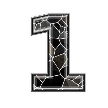 Abstract 3d digit with stone wall texture - 1 Illustrazione stock