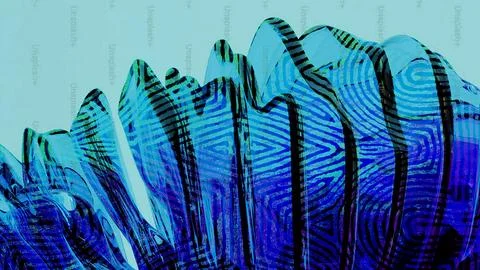 Abstract 3D digital art featuring translucent blue glass-like structures 스톡 일러스트