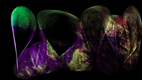 Abstract 3D digital art featuring intricate flowing curves and textures in shade Stock Illustration