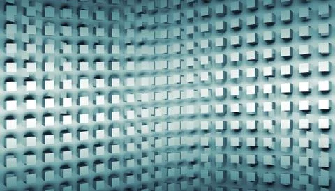 Abstract 3d digital background with blue square pattern Illustrazione stock