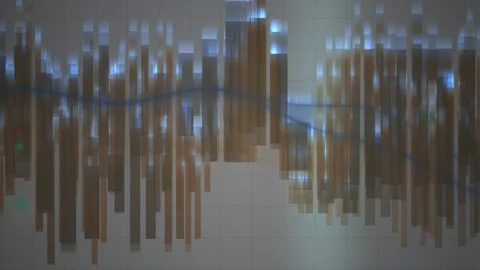 Abstract 3D digital background with glowing blue futuristic server columns .. Stock Footage 346316997