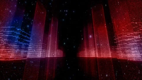 Abstract 3d digital cityscape Stock Footage 105468161