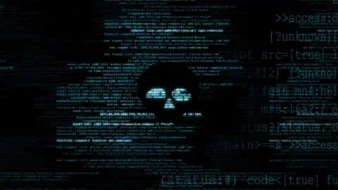 Abstract 3d digital data stream with glowing code and matrix style particle Stock Footage 347558040