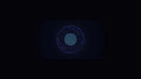 Abstract 3D Digital Globe Plexus Motion Graphic Background with Glowing Con.. Stock Footage 345694093