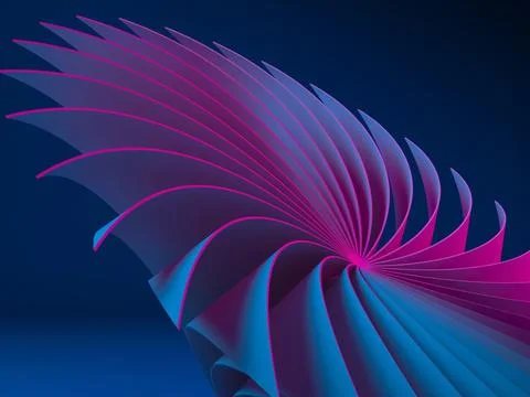 Abstract 3d digital graphic pattern, bent spiral structure イラスト素材