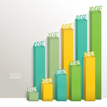 Abstract 3D digital illustration graph. Vector illustration Stock Illustration