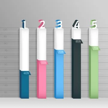 Abstract 3D digital illustration graph. Stock Illustration