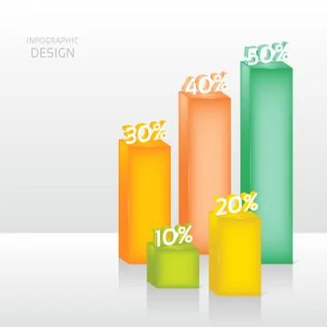 Abstract 3D digital illustration graph. Vector illustration can be used for w Stock Illustration