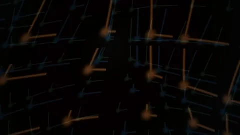 Abstract 3D Digital Network Visualization of Interconnected Data Nodes and .. Stock Footage 341775521