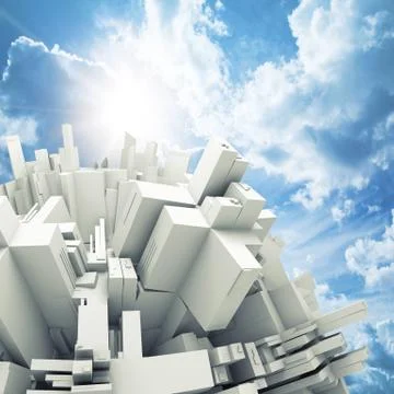 Abstract 3d digital object with chaotic surface Stock Illustration
