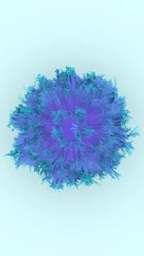 Abstract 3D digital rendering of a vibrant blue and purple particle explosi.. Illustrazione stock