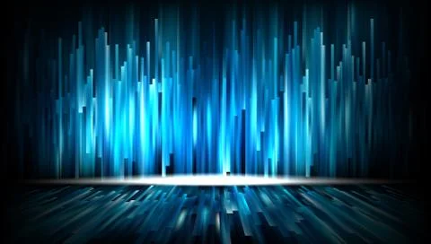 Abstract 3D Digital Technology Blue Light Concept Stock Illustration