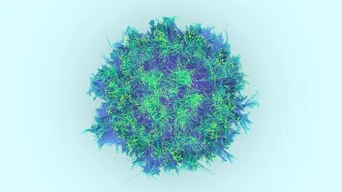 Abstract 3D digital visualization of a glowing blue and green particle expl.. 스톡 일러스트